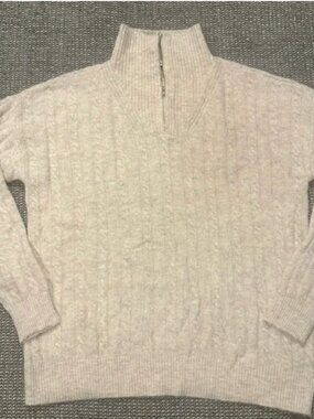 Pink Clover Women’s Quarter Zip-Up Sweater Size M